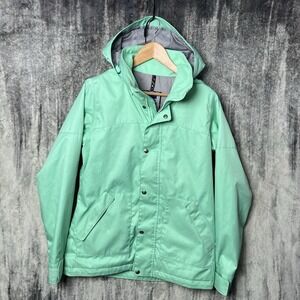 Women's Burton Dryride Full Zip Snap Hooded Anorak Jacket Mint Green Size M